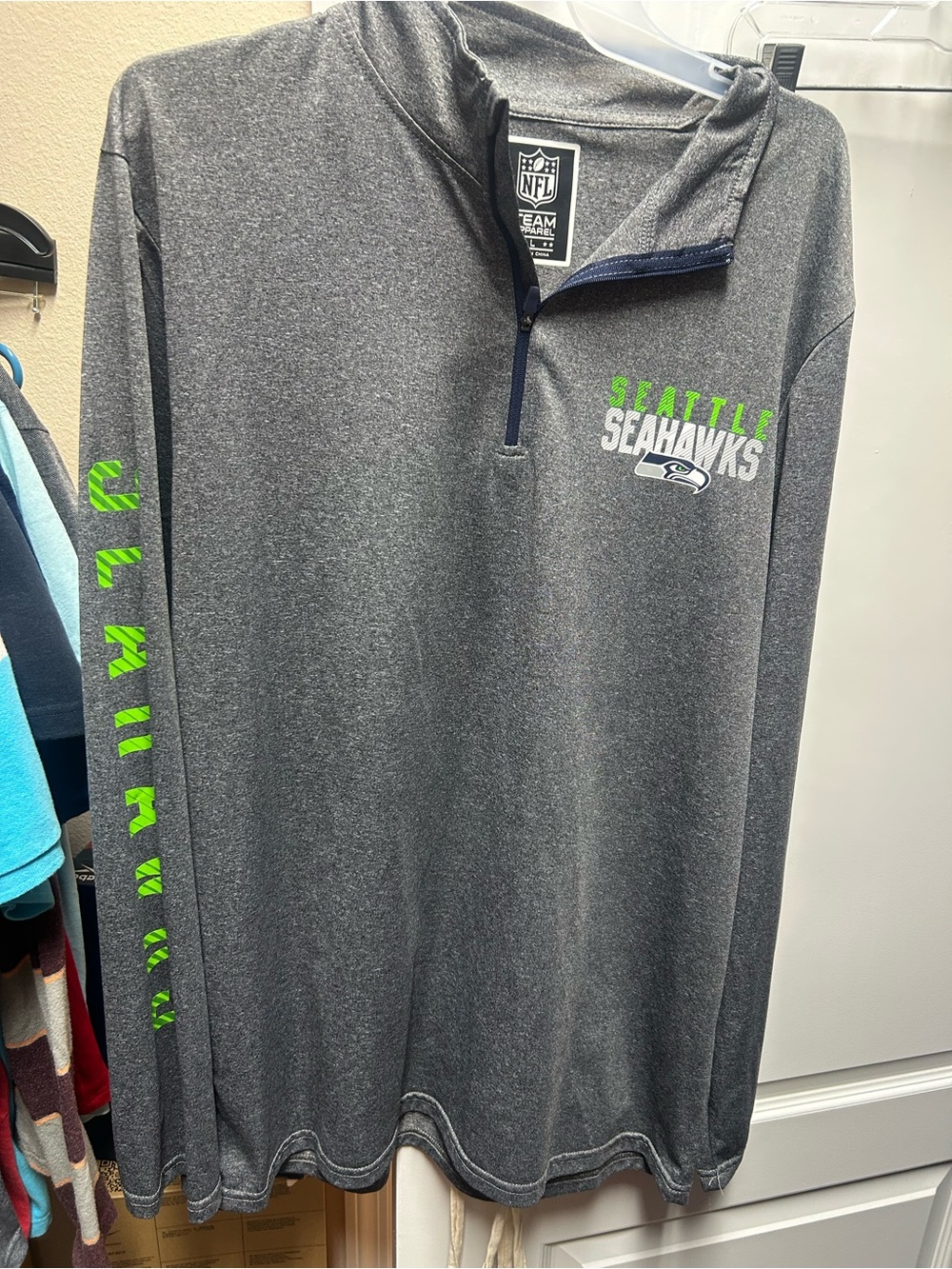 NFL Seahawks Quarterzip grey men’s large